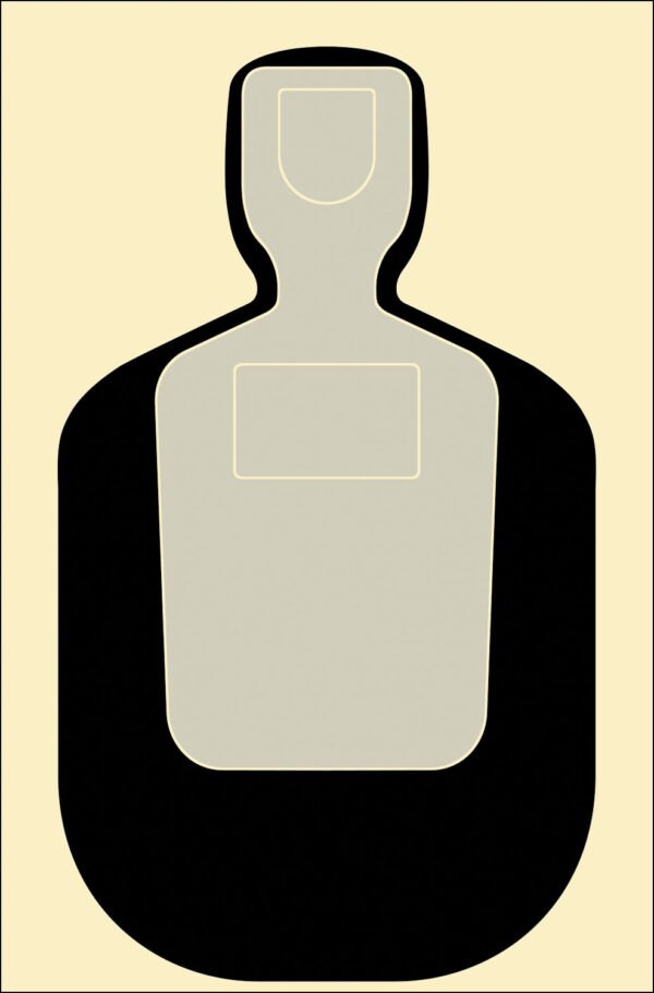Action Target TQ19100 Qualification Standard Silhouette Paper Hanging 24" x 45" Black/Gray/White 100 Per Box