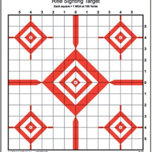 Action Target SI13100 Sighting Advanced Rifle Diamond Paper 100 yds Rifle 14" x 15" Red/White 100 Per Box