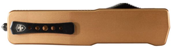 Templar Knife LAAB221 Premium LW  Large 3.50" OTF Tanto Plain Black Oxide Stonewashed Powdered D2 Steel Blade, 5.25" Bronze Anodized Aluminum Handle