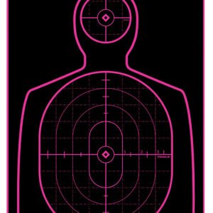 TruGlo TG13A12BB Tru-See Handgun Target Self-Adhesive Heavy Paper Black/Pink 12"x18" Silhouette 12 Pack