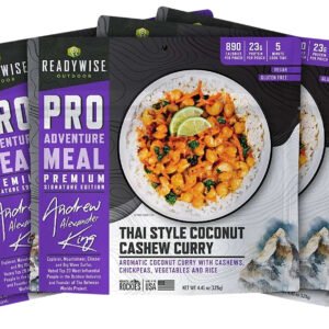 Wise Foods RW05193 Outdoor Food Kit Thai Coconut Cashew Curry 2 Servings Per Pouch, 6 Per Case