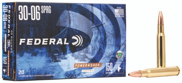 Federal 308150LFA Power-Shok Copper 308Win 150gr Copper Hollow Point 20 Per Box/10 Case