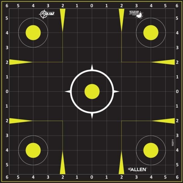 Allen EZ Aim Non-Adhesive Splash Target 12.5" Black and Yellow 30 per Pad