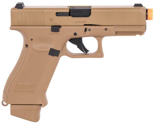 Umarex 2276338 G19X Gen5 Air Soft CO2 6mm, 14+1, Steel Slide, Coyote Tan Polymer Frame, Coyote Polymer Grips