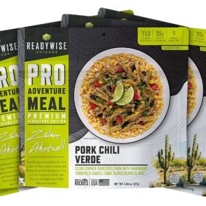 ReadyWise RW05191 Outdoor Food Kit Pork Chili Verde 2 Servings Per Pouch, 6 Per Case