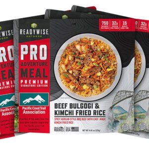 ReadyWise RW05194 Outdoor Food Kit Beef Bulgogi & Kimchi Rice 2 Servings Per Pouch, 6 Per Case